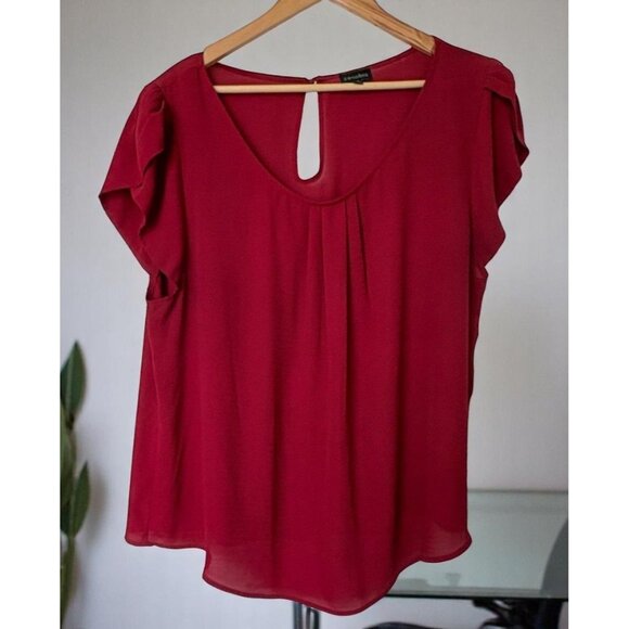 Zenobia Red Blouse Womens Size 3XL Top Keyhole Back Accent - Picture 1 of 9